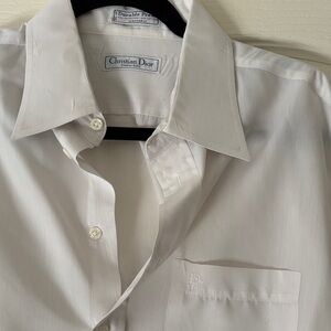 Dior Men’s White Dress Shirt with Chest Pocket